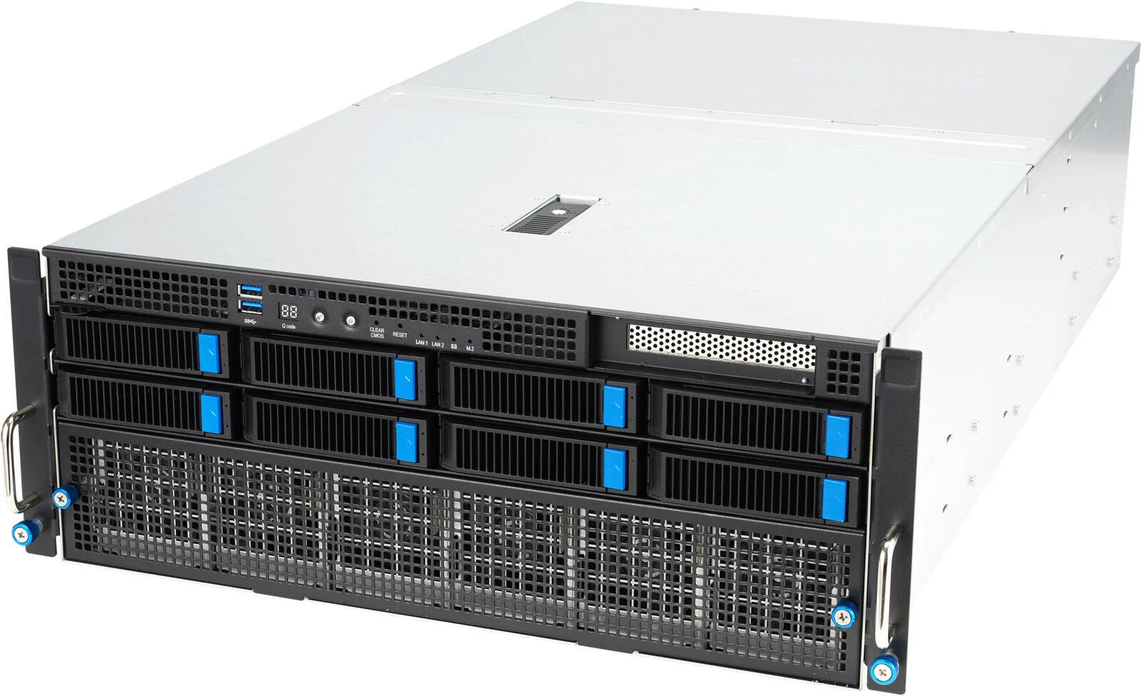 سرور HPC AMD EPYC 4U، پردازنده AMD 2x EPYC 9754 128C 256T تا 3.1 گیگاهرتز، 2x NVIDIA H100 80GB، رم 256GB DDR5، 2x 2TB NVMe Gen4 SSD، 11x اسلات PCIe 5.0، 2x پورت LAN 10GB، منبع تغذیه 2+2 تیتانیومی 3000W