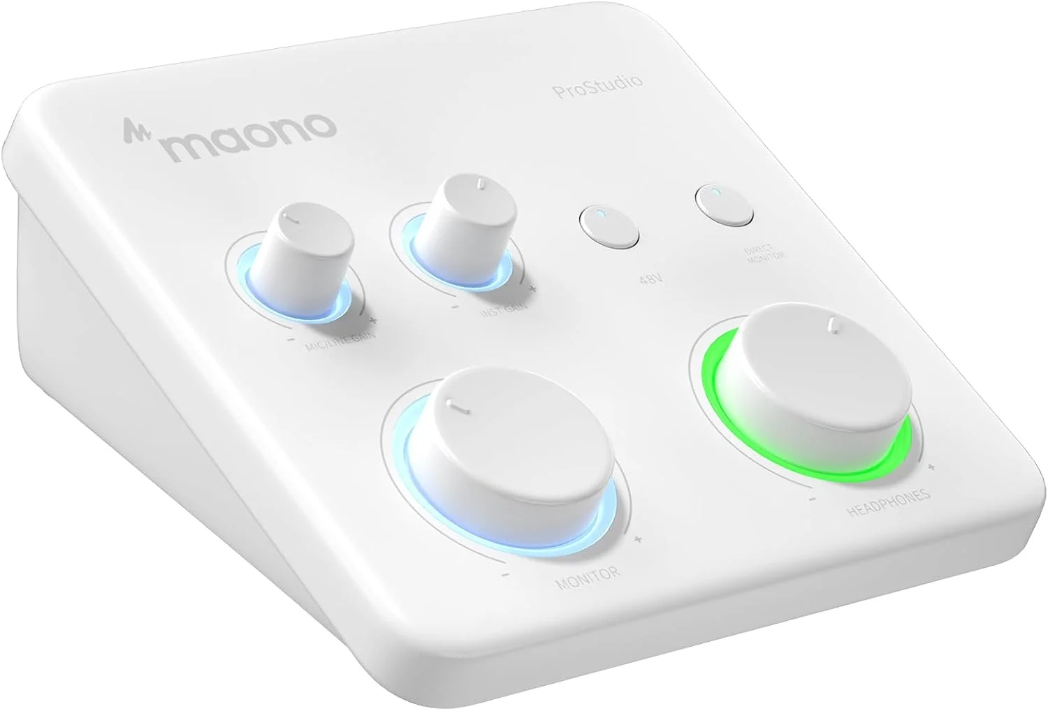 کارت صدای USB MAONO برای کامپیوتر: اینترفیس با ورودی XLR، نرم افزار مسیریابی 24 بیت/192 کیلوهرتز LOOPBACK، درایور ASIO برای ضبط موسیقی، استودیوی خانگی، گیتار، پادکست، استریمینگ، DAW (PS22 Lite White)