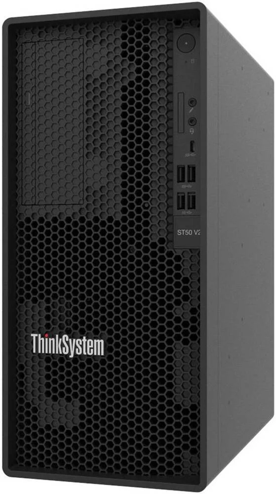 سرور Lenovo ThinkSystem ST50 V2، پردازنده Intel Xeon E-2324G، رم 8 گیگابایتی، حافظه 2 ترابایتی (2x1 ترابایتی) HDD، کنترلر SATA 6 گیگابایتی، پورت اترنت گیگابیتی یکپارچه 1000BASE-T، مشکی | 7D8JA00PEA