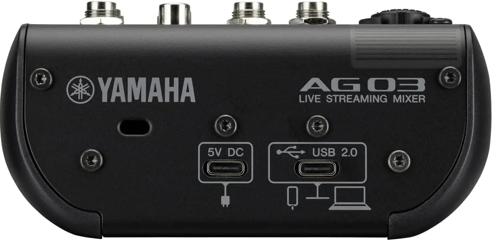 میکسر استریم زنده 3 کاناله یاماها AG03MK2 با رابط صوتی USB، برای ویندوز، مک، iOS و اندروید، مشکی