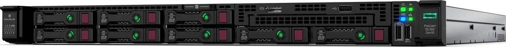 سرور HPE ProLiant DL360 Gen10، پردازنده Intel Xeon Silver 4210R با فرکانس 2.40 گیگاهرتز، 64 گیگابایت رم RDIMM (32x2)، دارای 8 جایگاه ذخیره سازی هارد دیسک SFF SAS/SATA، دارای 4 عدد هارد دیسک 4 ترابایتی SAS 12G، منبع تغذیه 500 واتی، Smart Array P408i-a | P19774-B21