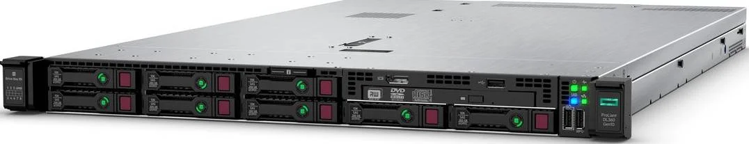 سرور HPE ProLiant DL360 Gen10، پردازنده Intel Xeon Silver 4210R با فرکانس 2.40 گیگاهرتز، 64 گیگابایت رم RDIMM (32x2)، دارای 8 جایگاه ذخیره سازی هارد دیسک SFF SAS/SATA، دارای 4 عدد هارد دیسک 4 ترابایتی SAS 12G، منبع تغذیه 500 واتی، Smart Array P408i-a | P19774-B21