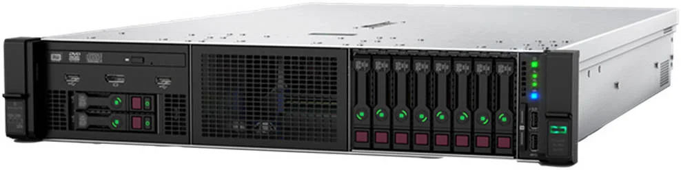 سرور HPE ProLiant DL380 Gen10 8SFF 2U، 2x Intel Xeon Gold 6138 2.0GHz، رم 128 گیگابایت (4x32GB)، HPE 720GB SATA SSD، منبع تغذیه 2x 800W، کنترلر P408i-a/2GB SR، کارت شبکه 4x 1GbE | DL380-128