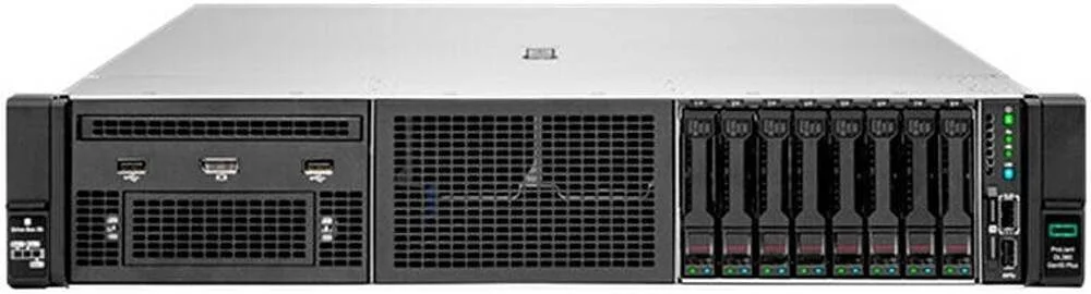 سرور HPE ProLiant DL380 Gen10 Plus 2U، پردازنده Intel Xeon-Silver 4310، رم 64 گیگابایتی، 960 گیگابایت (2x 480GB) SSD + 4.8 ترابایت (4x 1.2TB) HDD، Broadcom BCM5719، کنترلر Microchip SR416i-a، منبع تغذیه 2x 800W | DL380-G10-Plus