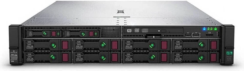 سرور HPE ProLiant DL380 Gen10، دو پردازنده Intel Xeon-Gold 6242R با 20 هسته 3.1 گیگاهرتز، 256 گیگابایت رم PC4-2933Y-R DDR4 RDIMM، 8 عدد HPE 1.92TB SATA SSD Hot Plug 2.5 اینچی، P408i-a SR 1GB، اترنت 4 پورت، 2 عدد منبع تغذیه 800 واتی | DL380