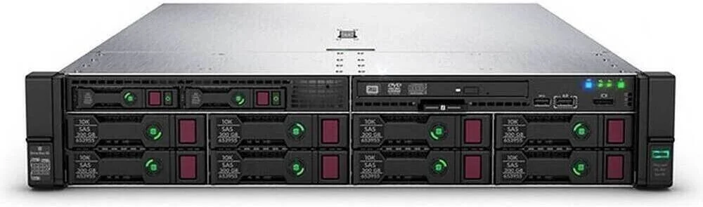 سرور HPE ProLiant DL380 Gen10، دو پردازنده Intel Xeon-Gold 6148، حافظه رم 256 گیگابایتی RDIMM، حافظه اس اس دی 5.76 ترابایتی (3x 1.92tb)، آداپتور P408i-a SR 1Gb، آداپتور اترنت 1 گیگابایتی 4 پورت 331i، دو منبع تغذیه 800 واتی | DL380-G10