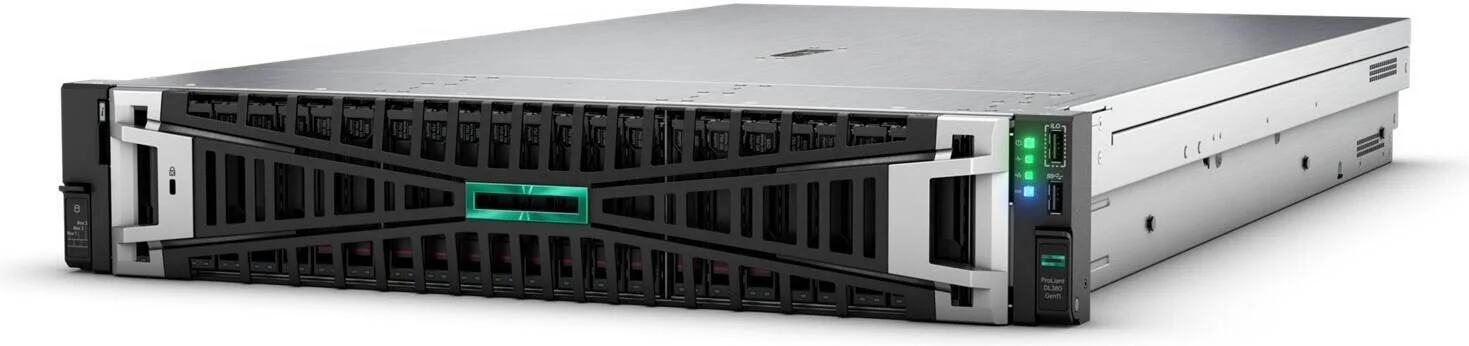 سرور HPE ProLiant DL380 Gen11 2U، پردازنده 2x Intel Xeon-Gold 6426Y شانزده هسته ای، 96 گیگابایت رم، 2x 960 گیگابایت SAS SSD، کنترلر ذخیره سازی Broadcom MR408i-o، اترنت Broadcom BCM5719، منبع تغذیه 1000 وات | DL380-G11