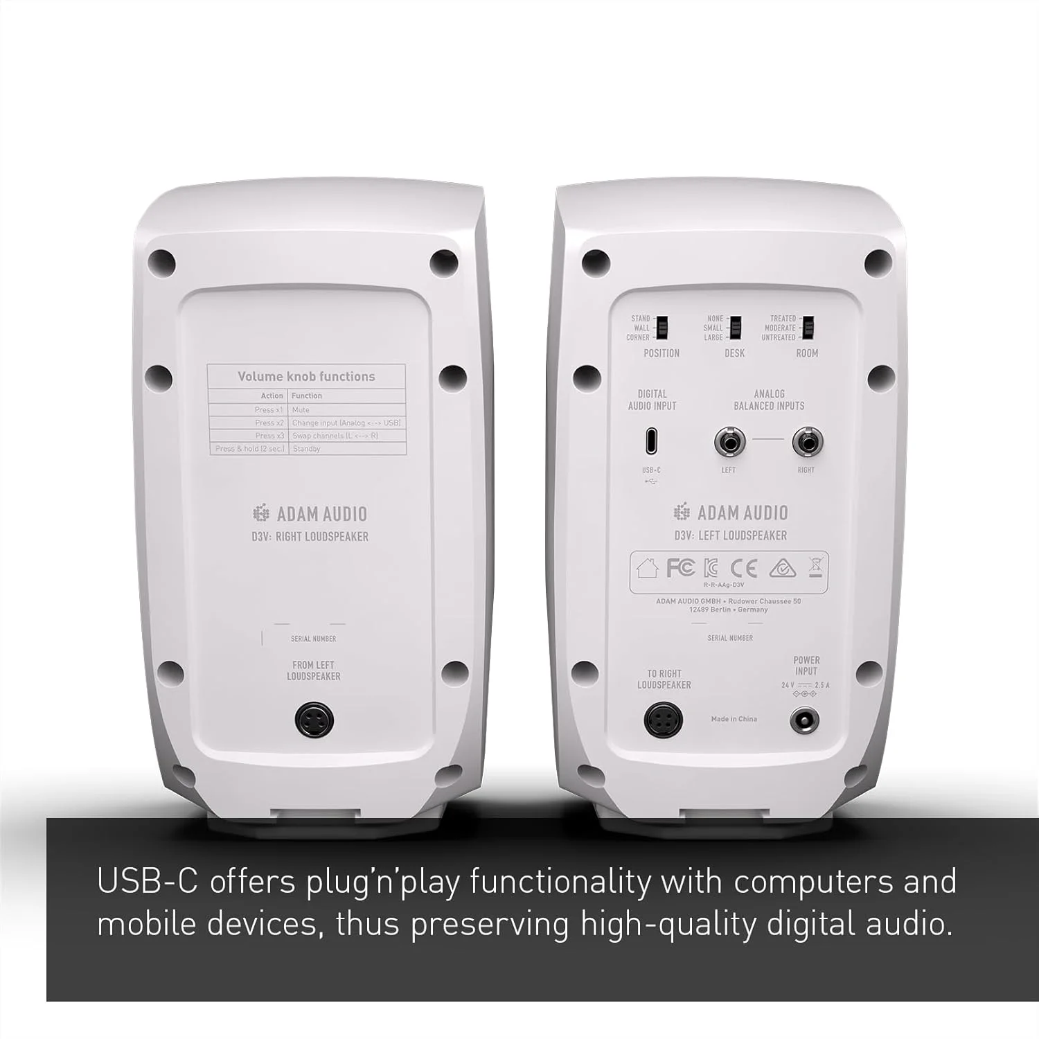 سیستم مانیتورینگ رومیزی اکتیو ADAM Audio D3V با اتصال USB-C (جفت، سفید) سیستم مانیتورینگ رومیزی اکتیو ADAM Audio D3V با اتصال USB-C (جفت، سفید)