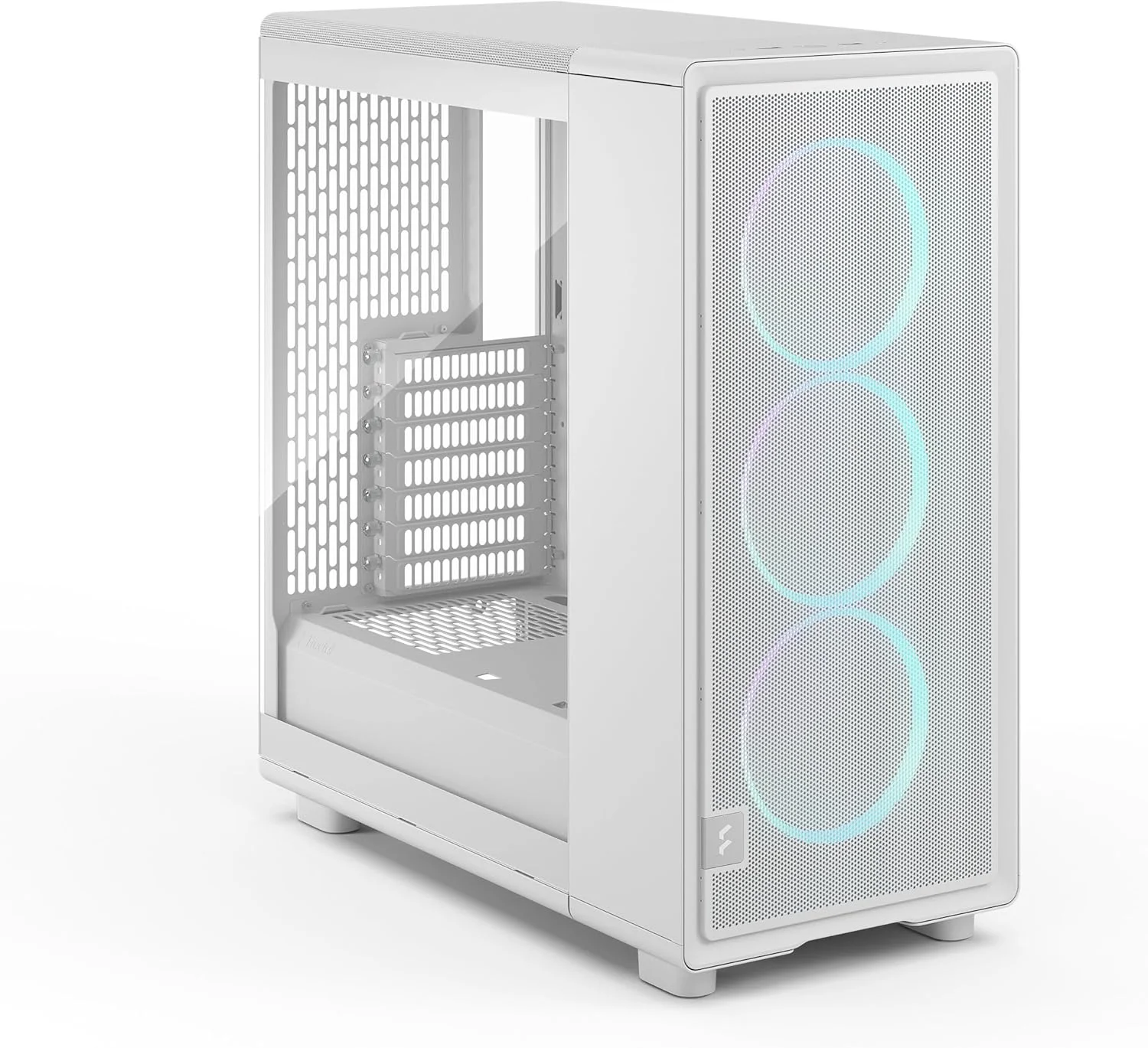 کیس کامپیوتر گیمینگ Fractal Design Epoch سفید RGB - شیشه حرارت دیده شفاف - جریان هوای بالا - پنل جلویی مشبک - شامل سه فن Momentum 12 RGB - فضای داخلی بزرگ - پشتیبانی از ATX/mATX/ITX