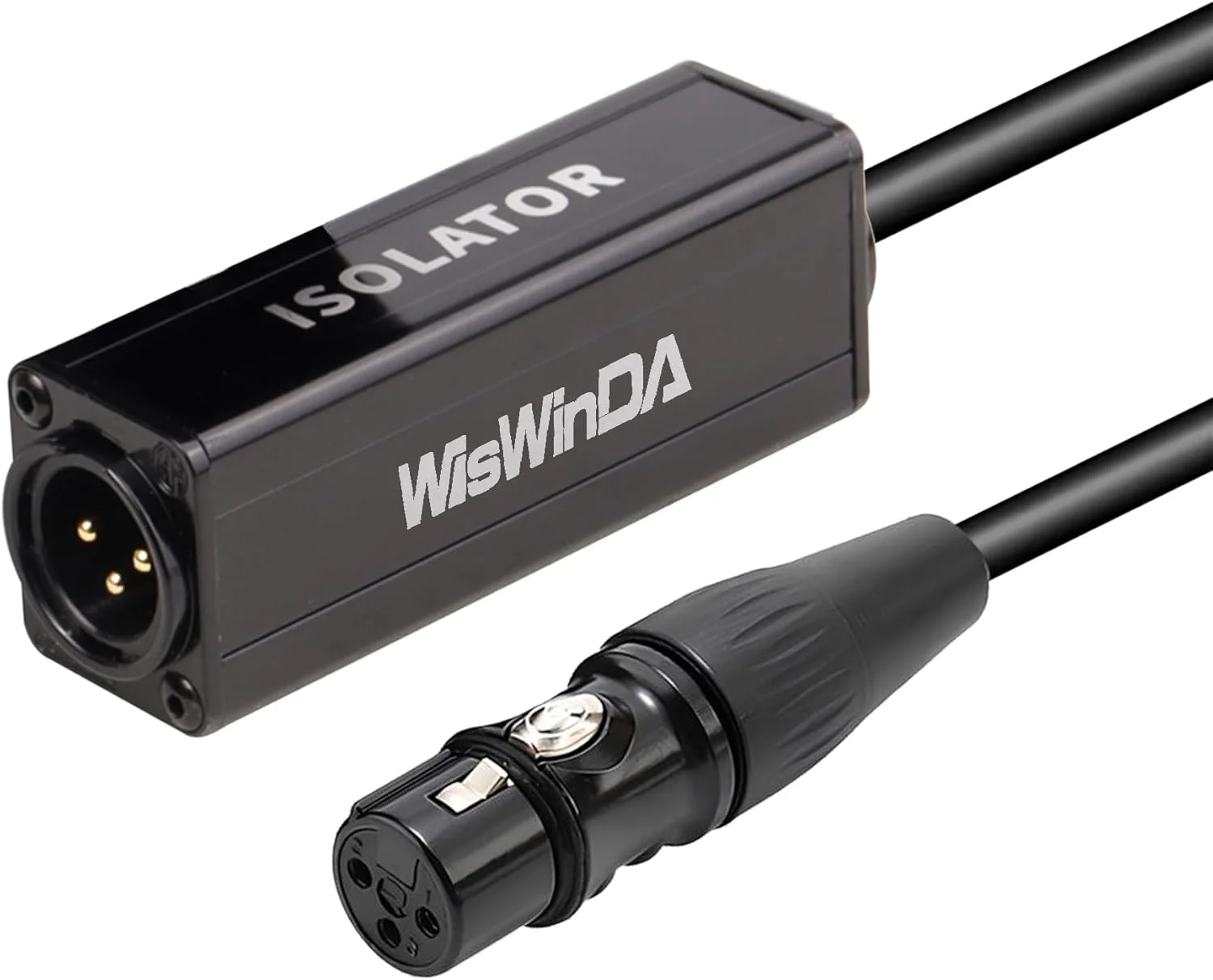 جعبه ایزولاسیون صوتی استریو HiFi با ورودی/خروجی XLR/1/4 اینچ/AUX، ایزولاتور حلقه زمینی/فیلتر نویز/حذف کننده هام برای سیستم صوتی، حذف نویز هام و وزوز (WDISO016S-XLR (نر-ماده))