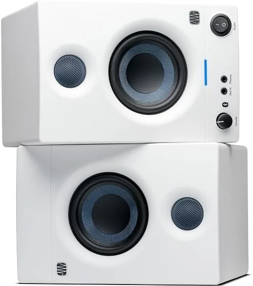 اسپیکرهای مانیتور استودیویی بلوتوث دار Presonus Eris 3.5BT Gen 2 رنگ سفید، جفت، 3.5 اینچی، 2-Way، اسپیکرهای دسکتاپ تقویت شده برای چند رسانه ای، بازی و تولید موسیقی با کیفیت استودیویی، توان 50 وات اسپیکرهای مانیتور استودیویی بلوتوث دار Presonus Eris 3.5BT Gen 2 رنگ سفید، جفت، 3.5 اینچی، 2-Way، اسپیکرهای دسکتاپ تقویت شده برای چند رسانه ای، بازی و تولید موسیقی با کیفیت استودیویی، توان 50 وات