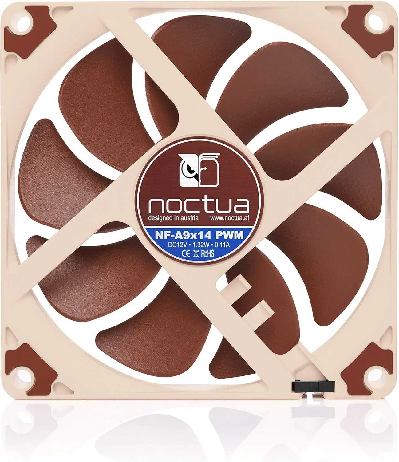 فن خنک کننده بی صدا Noctua NF-A9x14 PWM، با کیفیت عالی، 4 پین (92x14 میلی متر، قهوه ای) - تصویر 3 فن خنک کننده بی صدا Noctua NF-A9x14 PWM، با کیفیت عالی، 4 پین (92x14 میلی متر، قهوه ای) - تصویر 3