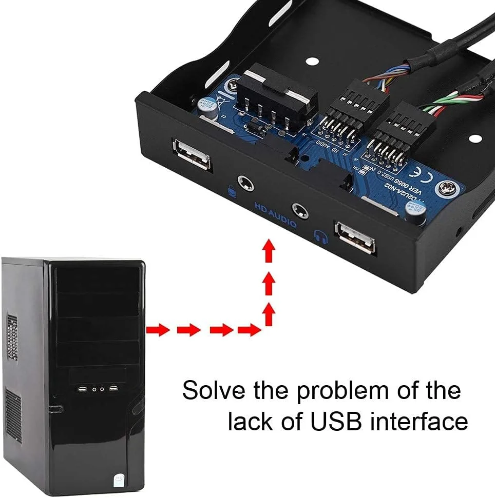 پنل جلویی فلاپی USB2.0، پنل جلویی چند منظوره، فضای فلاپی درایو 3.5 اینچی به 2 رابط USB2.0 و رابط صوتی HD/میکروفون پنل جلویی فلاپی USB2.0، پنل جلویی چند منظوره، فضای فلاپی درایو 3.5 اینچی به 2 رابط USB2.0 و رابط صوتی HD/میکروفون