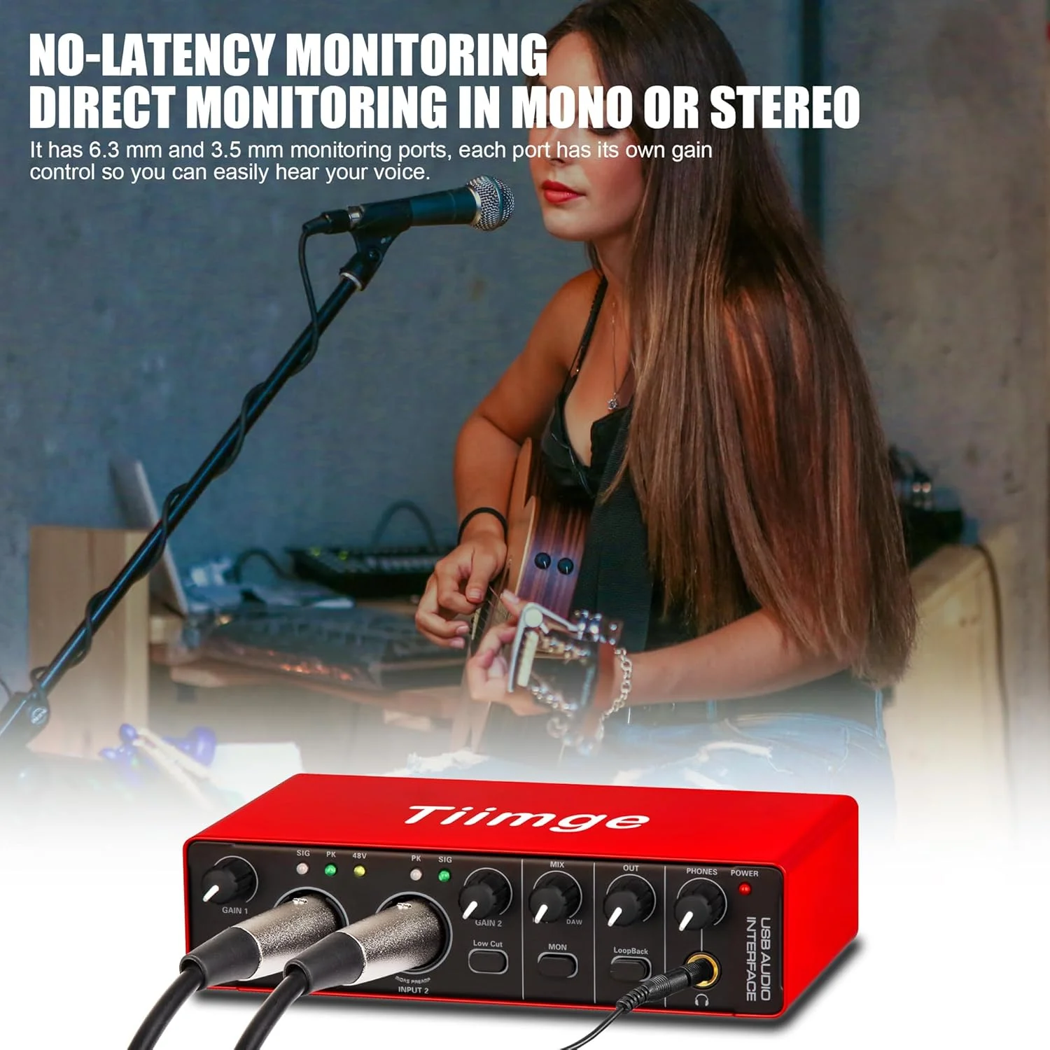 کارت صدای USB 2x2 برای کامپیوتر، با فانتوم پاور 48 ولت، کیفیت بالا 24 بیت/192 کیلوهرتز، پری امپ میکروفون پورت های XLR/TSR/TS، سازگار برای نوازندگان گیتار، خوانندگان، پادکسترها یا تهیه کنندگان کارت صدای USB 2x2 برای کامپیوتر، با فانتوم پاور 48 ولت، کیفیت بالا 24 بیت/192 کیلوهرتز، پری امپ میکروفون پورت های XLR/TSR/TS، سازگار برای نوازندگان گیتار، خوانندگان، پادکسترها یا تهیه کنندگان