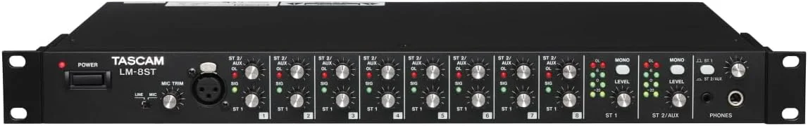 میکسر خط استریو 8 کاناله Tascam LM-8ST قابل نصب در رک میکسر خط استریو 8 کاناله Tascam LM-8ST قابل نصب در رک