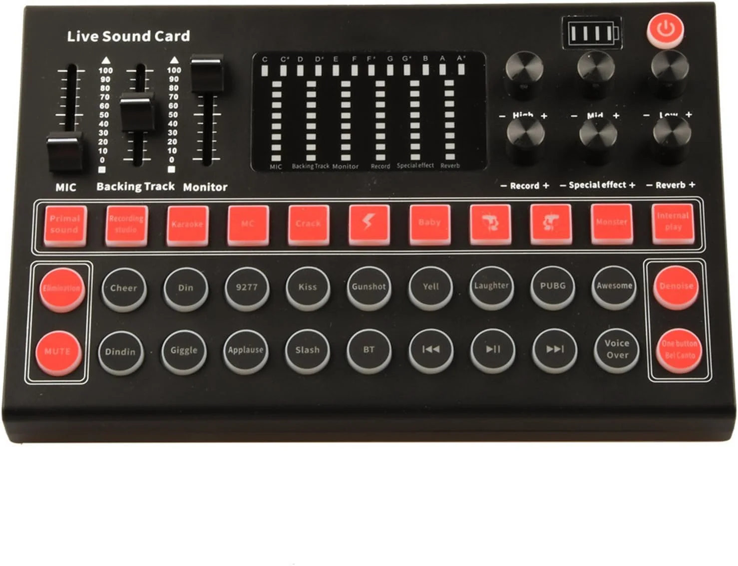 تجهیزات پخش زنده، کارت صدای همه کاره میکسر Dj، میکسر با صدای پخش رابط میکروفون 3.5 میلی متری، مناسب برای رایانه شخصی/لپ تاپ/تلفن همراه و غیره (قرمز)