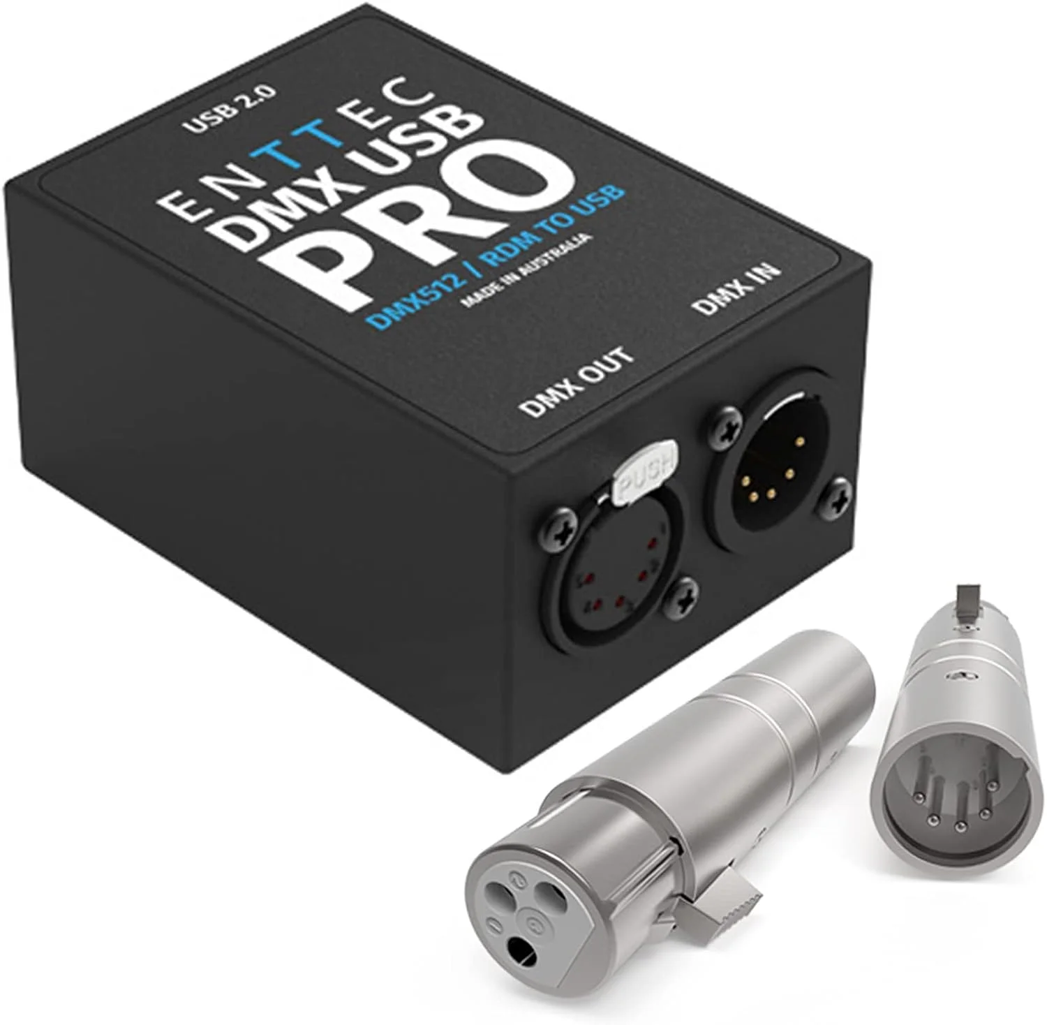 اینترفیس نورپردازی SIRS-E Enttec DMX USB Pro 70304 و کانکتور (آداپتور) 70029 5 پین نری به 3 پین مادگی - بسته، مشکی