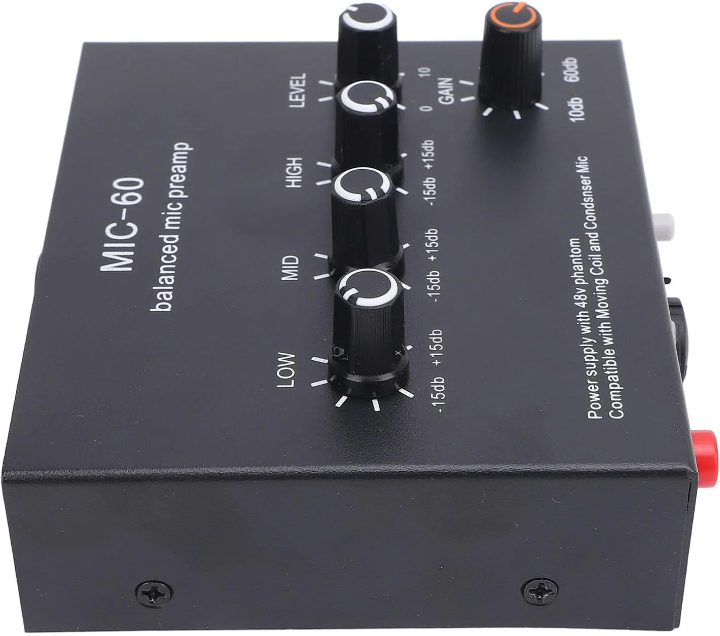 پری امپ میکروفون داینامیک SIXRUN، پری امپ میکروفون 3 کاناله آلیاژ آلومینیوم با ورودی و خروجی های بالانس XLR 6.35mm 3.5mm با بهره 10-60dB برای ضبط استودیویی، پادکست و پخش زنده
