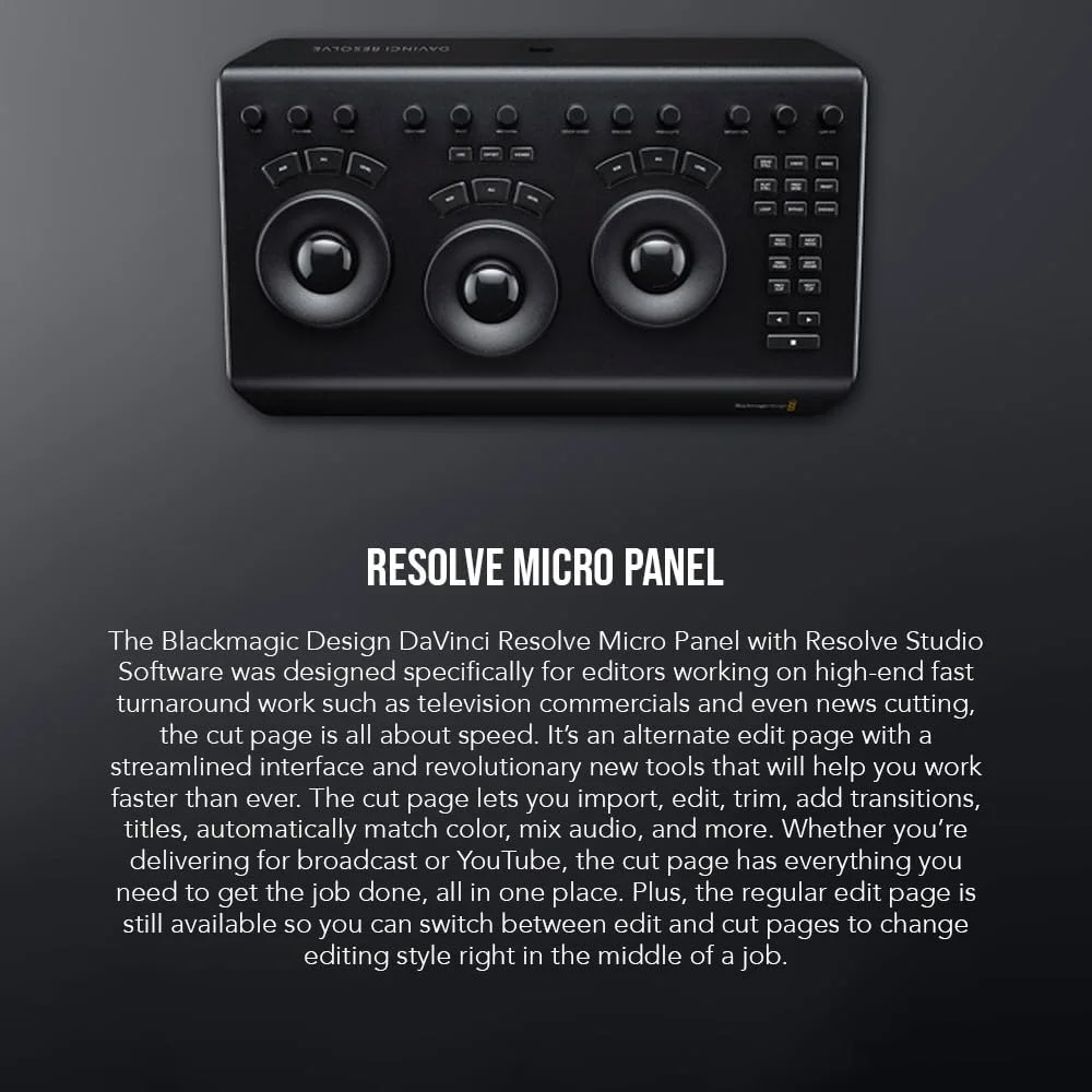 پنل میکرو DaVinci Resolve Blackmagic Design | پنل کنترل قابل حمل و کم حجم پنل میکرو DaVinci Resolve Blackmagic Design | پنل کنترل قابل حمل و کم حجم
