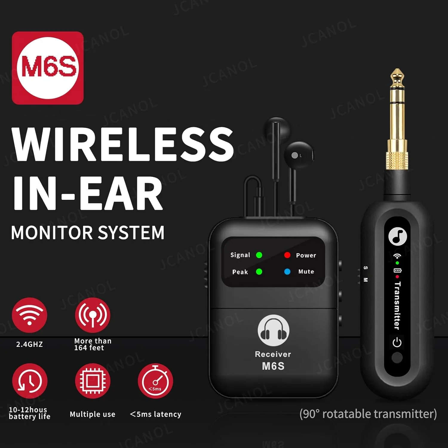 سیستم مانیتور داخل گوشی بی سیم استریو 2.4G، سیستم IEM بی سیم، مانیتور صحنه با فرستنده چرخشی 90 درجه، گیرنده کمری، 50 متر برای استودیو، گروه (یک گیرنده + یک فرستنده (چرخش 90 درجه)) سیستم مانیتور داخل گوشی بی سیم استریو 2.4G، سیستم IEM بی سیم، مانیتور صحنه با فرستنده چرخشی 90 درجه، گیرنده کمری، 50 متر برای استودیو، گروه (یک گیرنده + یک فرستنده (چرخش 90 درجه))