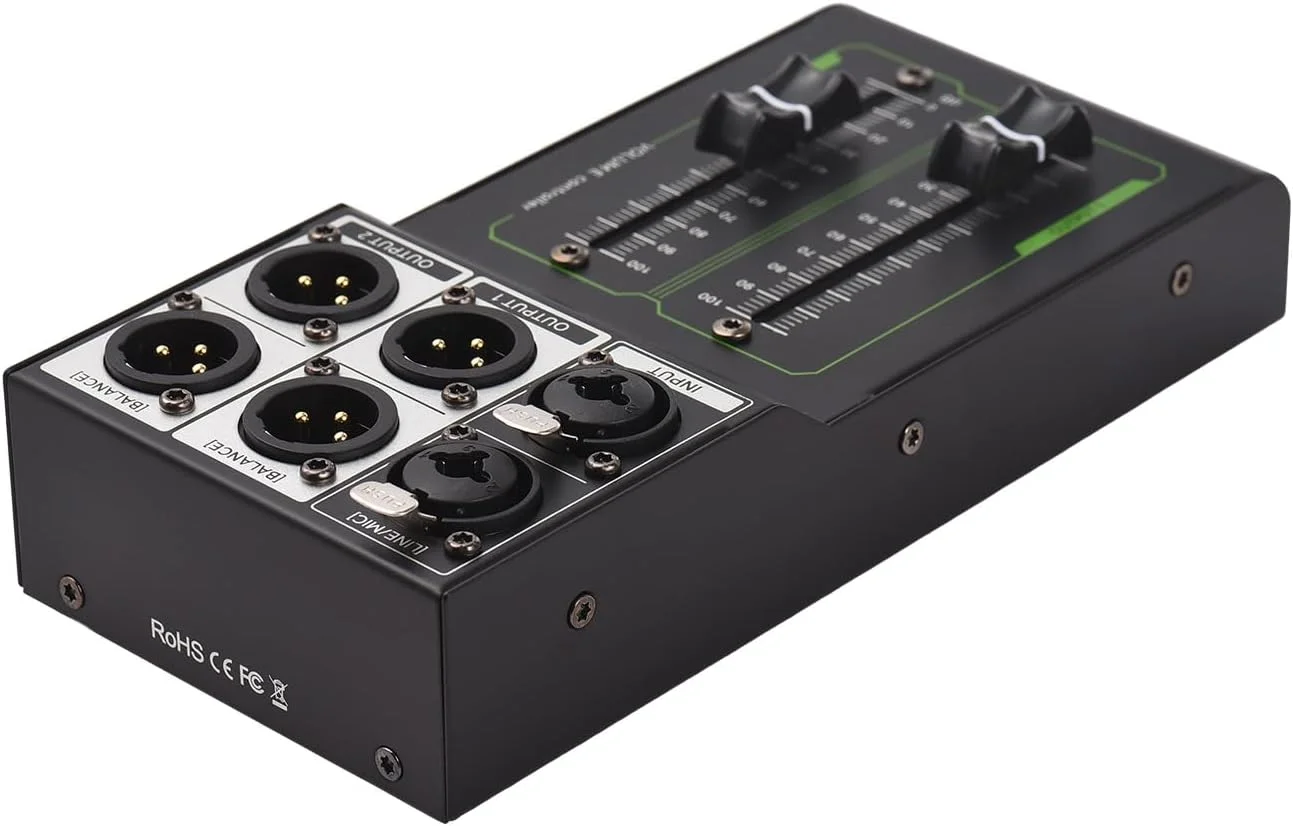 تنظیم کننده صدا با کنترل حجم غیرفعال Fafeicy، دستگیره فلزی بادوام 70 میلی متری، ورودی و خروجی چندگانه، پخش کننده های DVD، کامپیوترها تنظیم کننده صدا با کنترل حجم غیرفعال Fafeicy، دستگیره فلزی بادوام 70 میلی متری، ورودی و خروجی چندگانه، پخش کننده های DVD، کامپیوترها