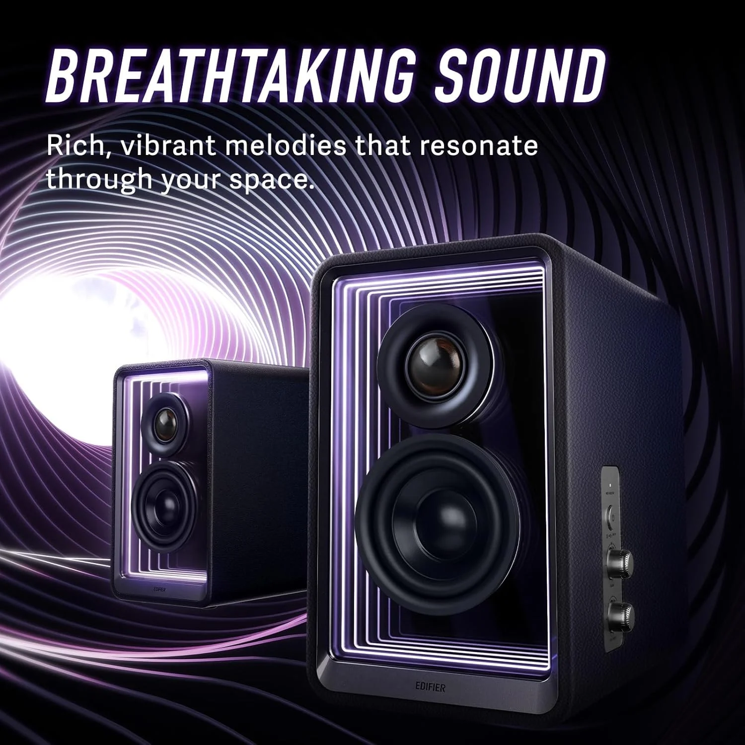 اسپیکرهای مانیتور فعال Edifier QR65 با عملکرد شارژر سریع 65 واتی GaN، اسپیکرهای کامپیوتر بلوتوثی 70 واتی RMS با صدای بی سیم Hi-Res 24 بیتی، خروجی ساب ووفر و جلوه های نوری (مشکی) اسپیکرهای مانیتور فعال Edifier QR65 با عملکرد شارژر سریع 65 واتی GaN، اسپیکرهای کامپیوتر بلوتوثی 70 واتی RMS با صدای بی سیم Hi-Res 24 بیتی، خروجی ساب ووفر و جلوه های نوری (مشکی)