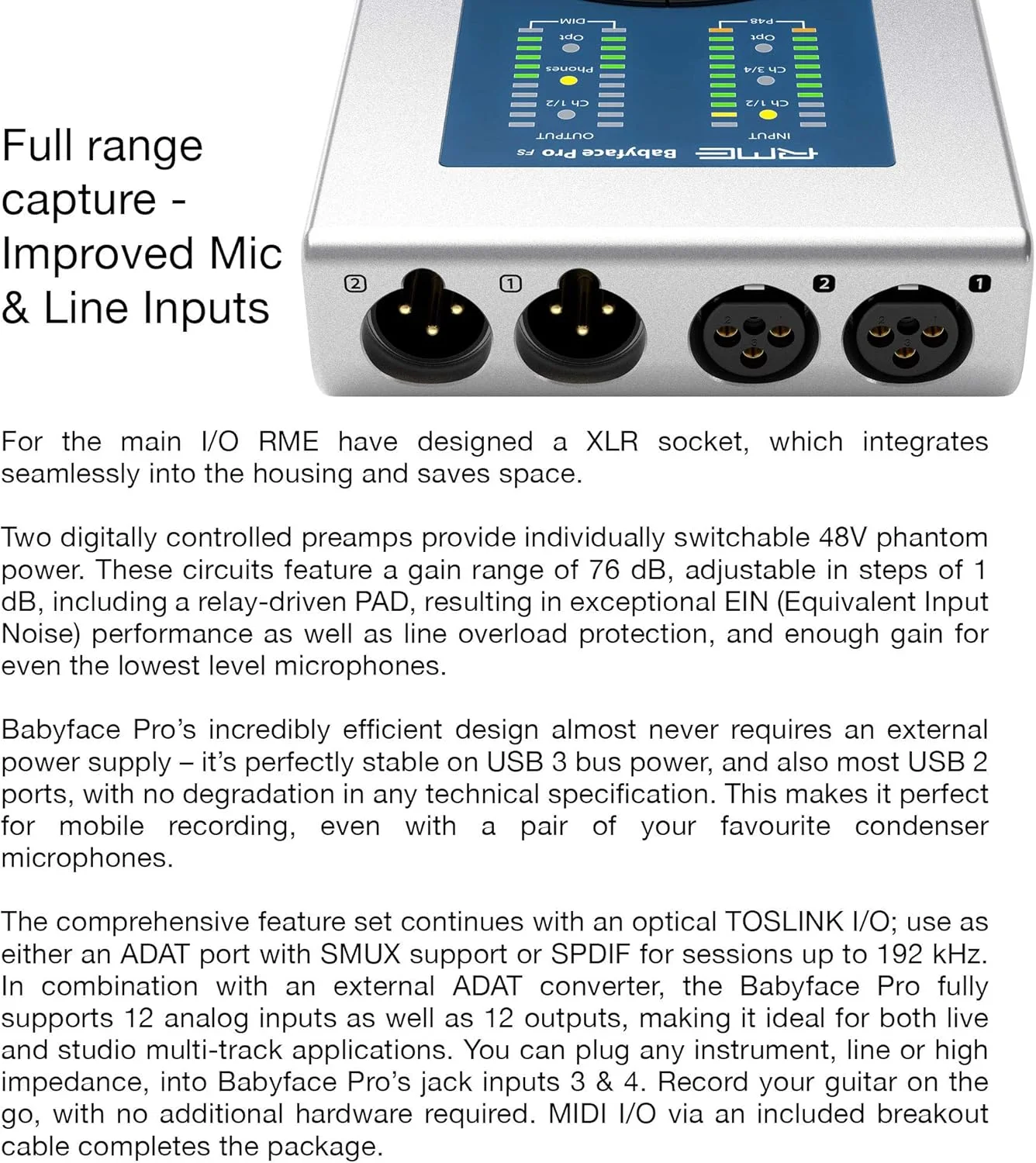 RME BABYFACE PRO FS - کارت صدای USB [12 ورودی/ 12 خروجی]