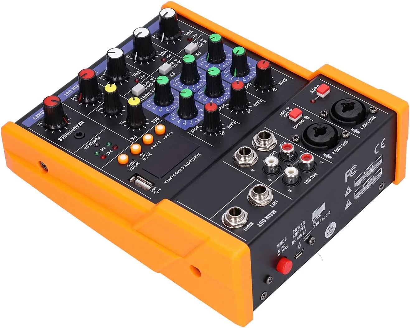 میکسر USB هوشمند کاهش نویز، میکسر قابل حمل 4 کاناله برای مهمانی وبکست، جنس ABS/فلز، مناسب برای تنظیمات DJ