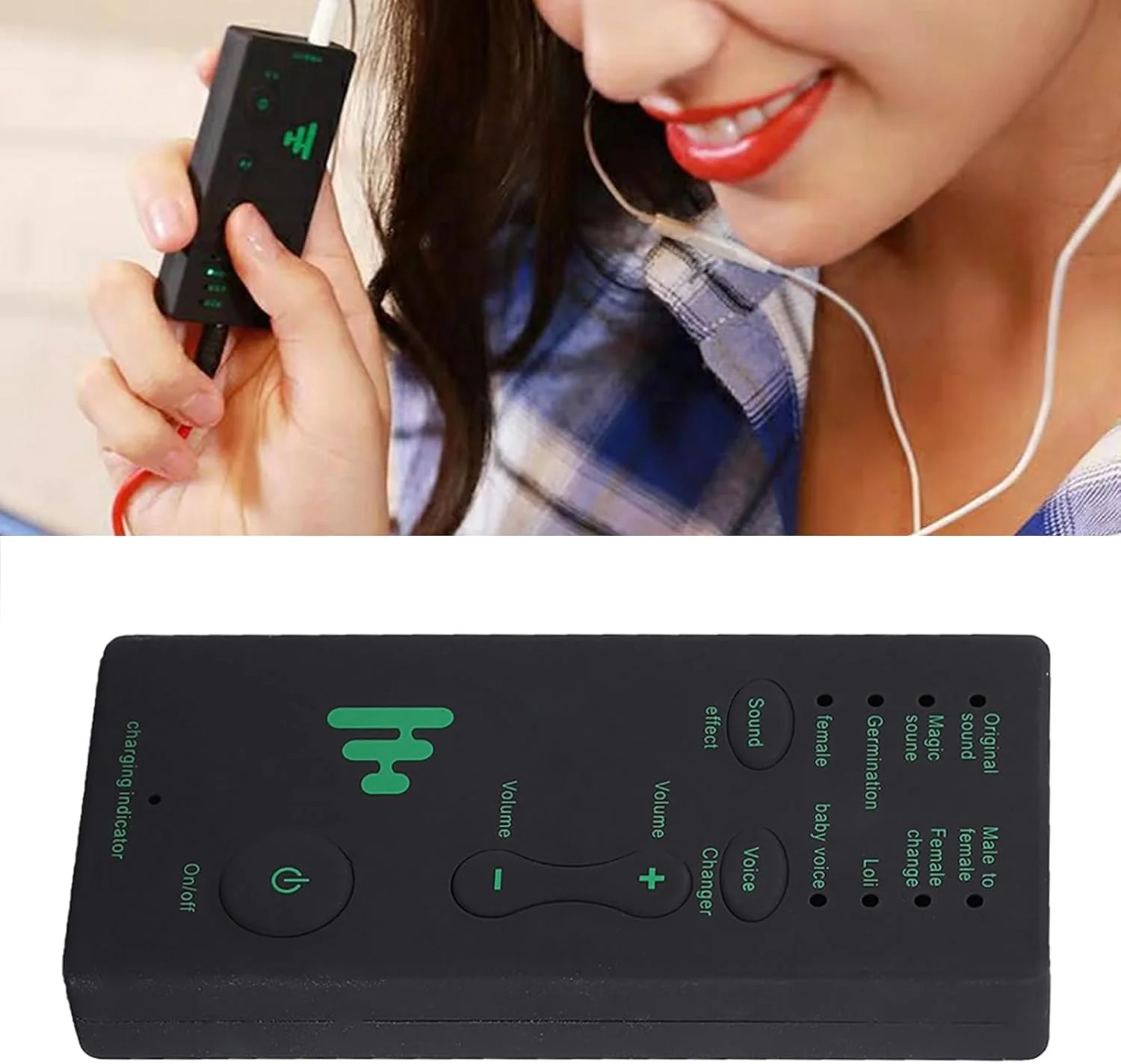 کارت صدای تغییر صدا Port Voice برای کامپیوتر، کارت صدای زنده با قابلیت تغییر صدا به زن و مرد، برای چت و آواز خواندن آنلاین