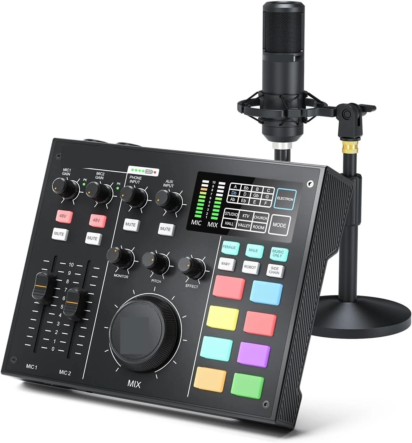 کیت کارت صدا، کیت میکروفون حرفه ای با رابط میکروفون کاندنسر XLR، استودیوی پادکست برای پخش زنده، ضبط کامپیوتر، راه اندازی استودیوی بازی برای ضبط موسیقی