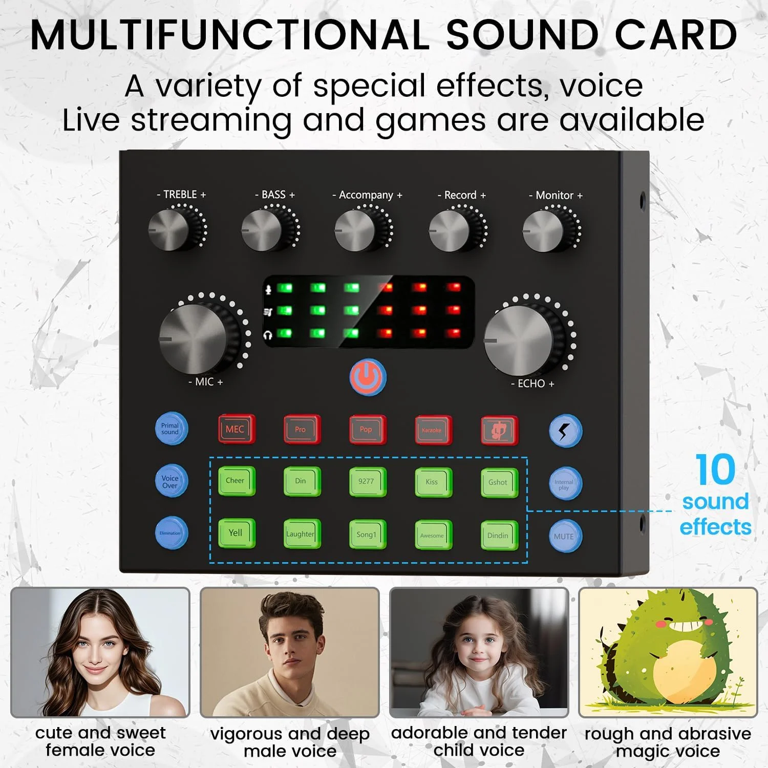 بسته تجهیزات پادکست، بسته استودیوی ضبط صدا با میکروفون پادکست و تغییر صدا، کارت صدای زنده - رابط صوتی برای لپ تاپ، وبلاگ، پخش زنده، یوتیوب، تیک تاک