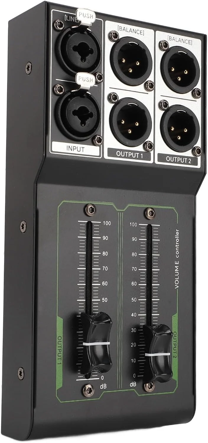 کنترل کننده حجم صدای پسیو، بدون بهم ریختگی ورودی خروجی کیفیت صدا بدون افت، کنترل کننده تنظیم حجم صدا میکسر، 1 ورودی 2 خروجی دقیق استریو برای استودیو