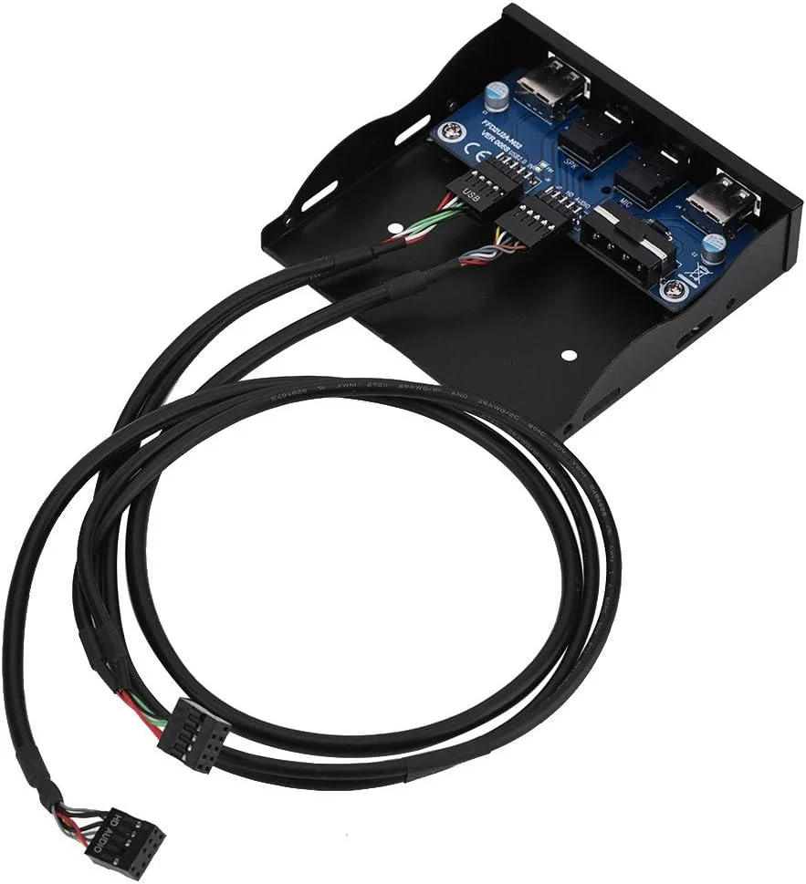 پنل جلویی فلاپی، پنل جلویی فلاپی USB2.0 HD-Audio 3.5 اینچی 9 پین به 2 رابط USB2.0 با میکروفون صدا