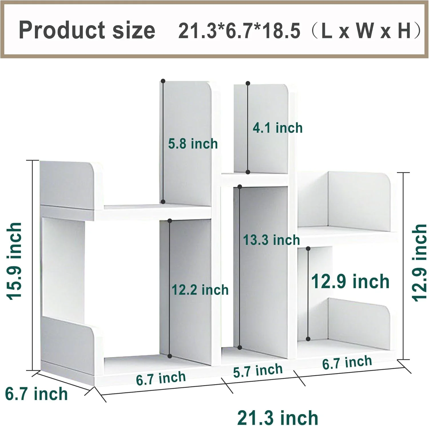 قفسه کتاب کوچک، قفسه رومیزی، قفسه رومیزی چوبی گردویی، قفسه نمایشگر قفسه ذخیره سازی اداری رومیزی با طراحی منحصر به فرد برای دفتر، دکوراسیون منزل