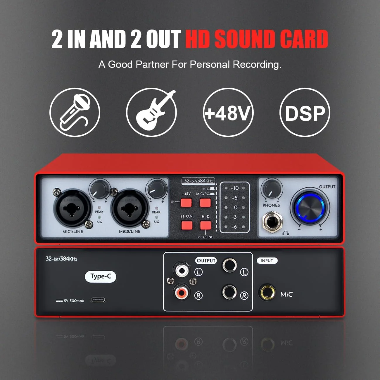 کارت صدای USB با 2 ورودی و 2 خروجی، پردازشگر سیگنال دیجیتال 32 بیت/384 کیلوهرتز، فانتوم پاور 48 ولت، مانیتورینگ بیدرنگ، قرمز (NMX02) کارت صدای USB با 2 ورودی و 2 خروجی، پردازشگر سیگنال دیجیتال 32 بیت/384 کیلوهرتز، فانتوم پاور 48 ولت، مانیتورینگ بیدرنگ، قرمز (NMX02)