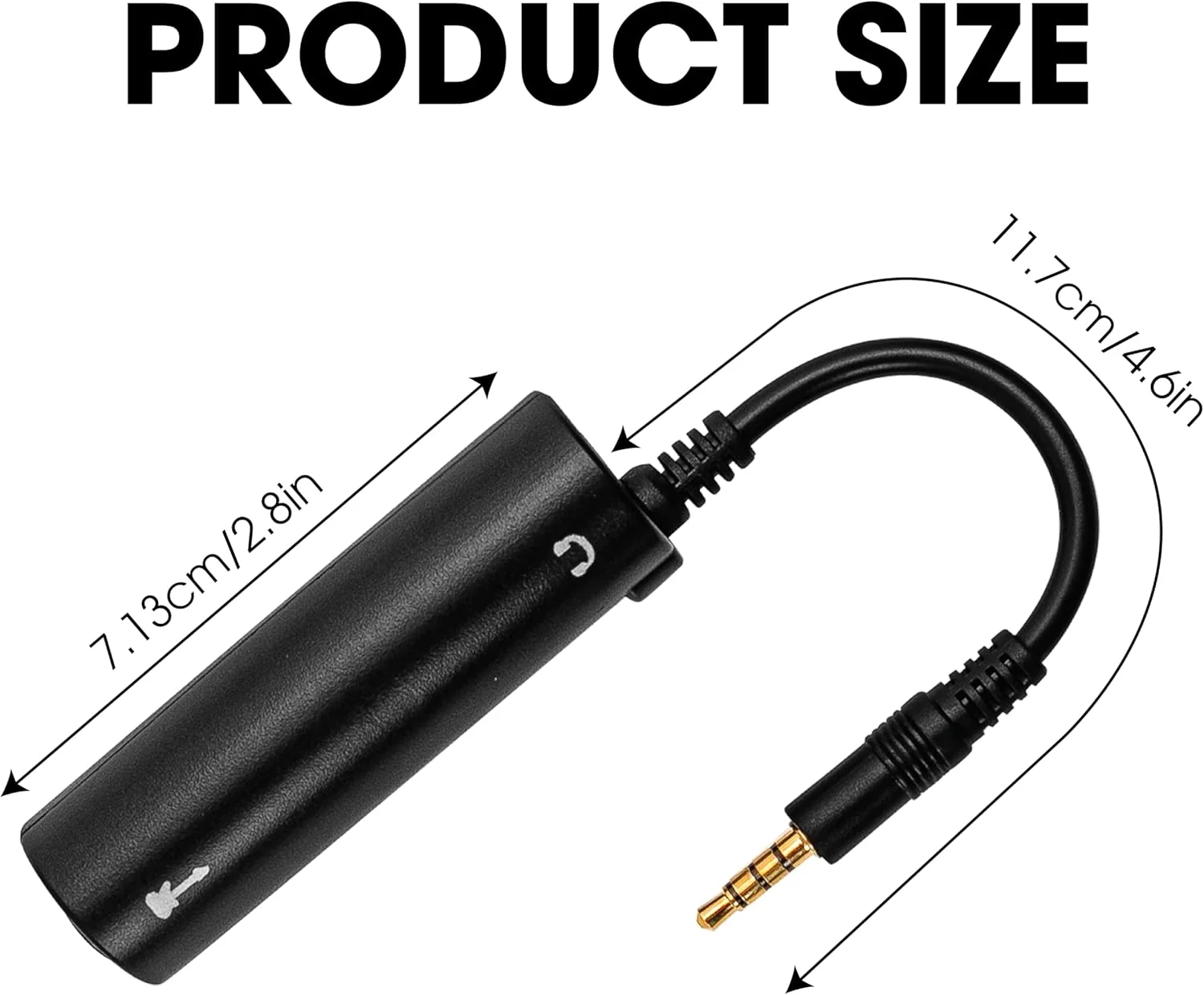 آداپتور رابط گیتار Marsrut، رابط افکت های گیتار، آداپتور جایگزین مبدل رابط گیتار مشکی برای گوشی، رابط صوتی گیتار، فرآوری شده با مد روز