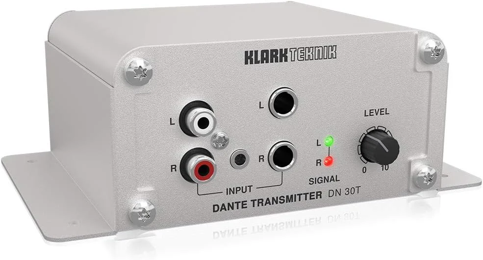 فرستنده صوتی 2 کاناله Klark Teknik DN 30T، رابط آنالوگ، P0DF1، 8 پین، نصب روی پنل، سازگار با شبکه Dante