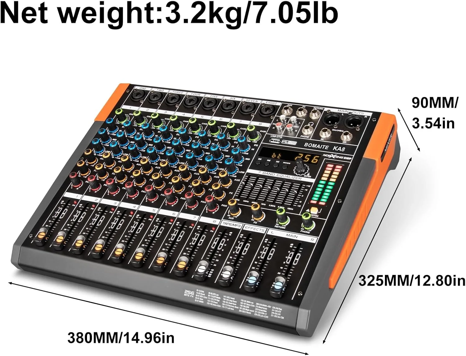 میکسر صوتی 8 کاناله حرفه ای KA8 با USB دیجیتال، ورودی MP3، بلوتوث و فانتوم پاور 48 ولت - ایده آل برای دی جی ها، کلیساها، مدارس و مهمانی ها - عملکرد سطح حرفه ای میکسر صوتی 8 کاناله حرفه ای KA8 با USB دیجیتال، ورودی MP3، بلوتوث و فانتوم پاور 48 ولت - ایده آل برای دی جی ها، کلیساها، مدارس و مهمانی ها - عملکرد سطح حرفه ای