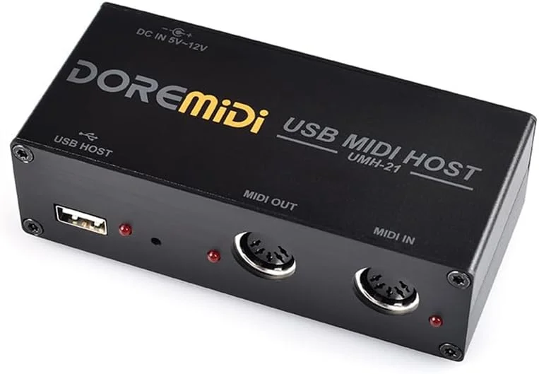 جعبه میزبان USB MIDI با سرعت بالا Joleritc DOREMiDi، 1 ورودی 1 خروجی 16 کانال MIDI، قابل استفاده برای کیبورد MIDI، ساز بادی الکتریکی، درام الکتریکی، مبدل USB به MIDI، رابط MIDI