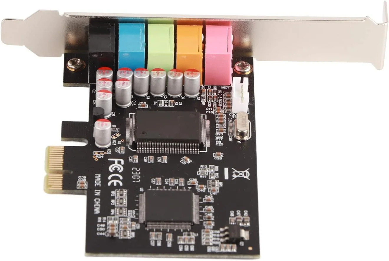 کارت صدای استریو Jectse با خروجی صدای فراگیر 6 کاناله، جلوه های DirectSound 3D و EAX، مناسب برای WINDOWS 7/Vista/ 32/64 بیتی، مشکی