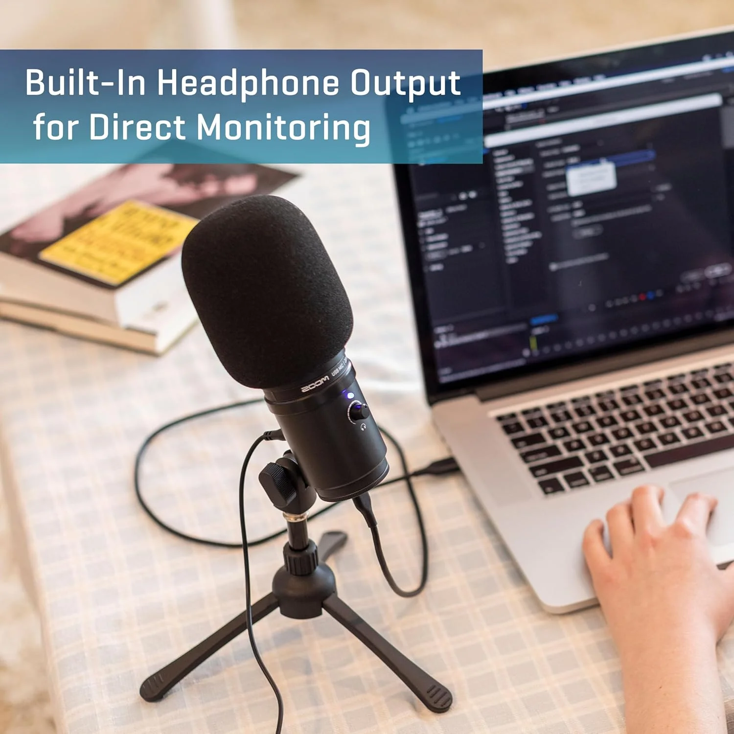 میکروفون USB زوم Zum-2، به همراه بادگیر و کابل USB، مناسب برای ضبط صدا، پادکست، موسیقی، صداگذاری، بازی، یوتیوب، توییچ و دیسکورد میکروفون USB زوم Zum-2، به همراه بادگیر و کابل USB، مناسب برای ضبط صدا، پادکست، موسیقی، صداگذاری، بازی، یوتیوب، توییچ و دیسکورد