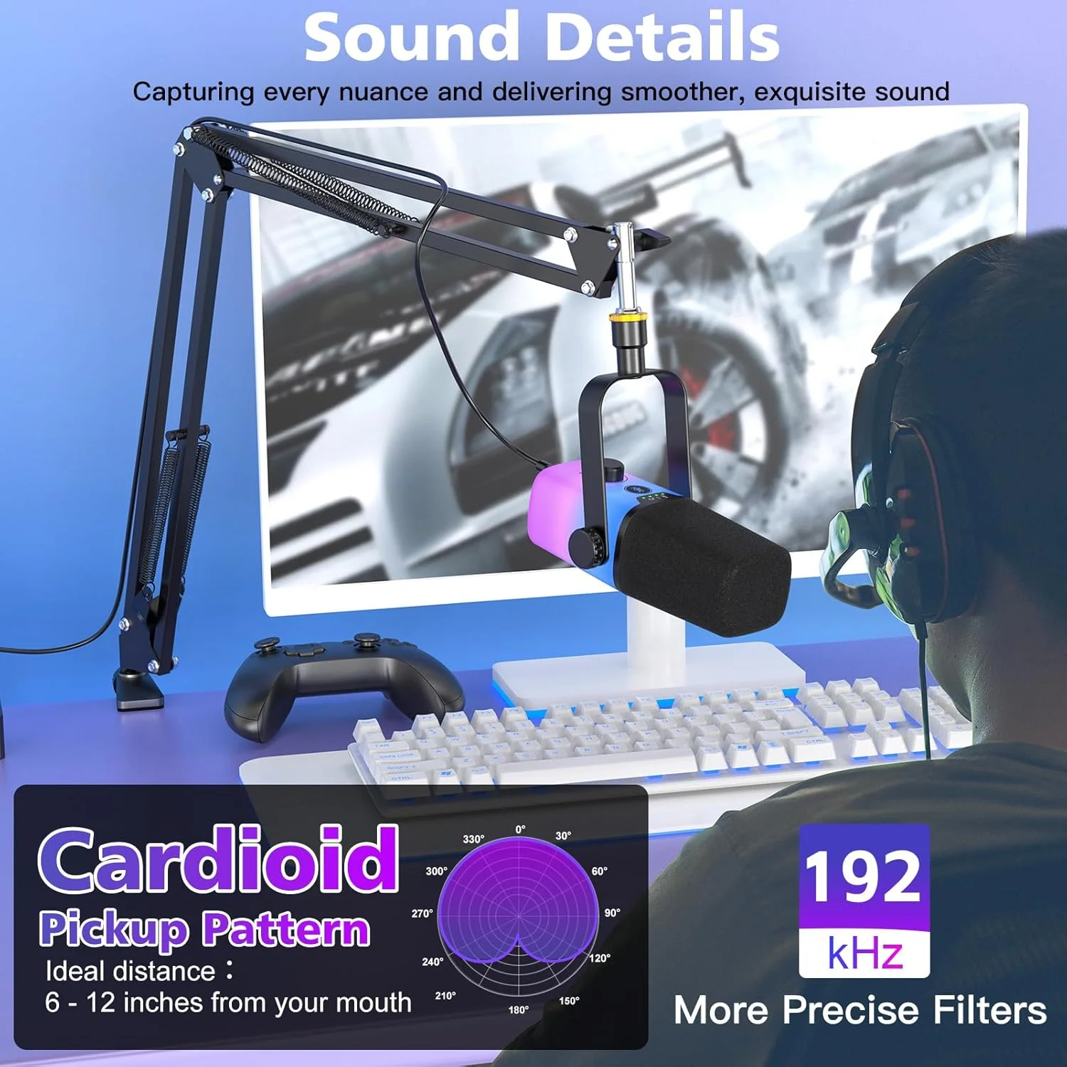 میکروفون USB زیلساند، میکروفون کاندنسر برای استریمینگ، دیسکورد، پادکست، توییچ، یوتیوب میکروفون USB زیلساند، میکروفون کاندنسر برای استریمینگ، دیسکورد، پادکست، توییچ، یوتیوب