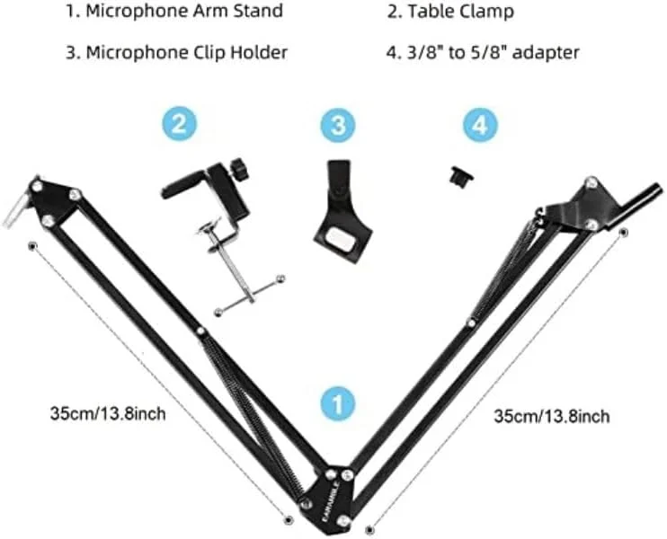 پایه میکروفون یوول، بازوی قیچی نگهدارنده میکروفون استودیویی پایه میکروفون یوول، بازوی قیچی نگهدارنده میکروفون استودیویی