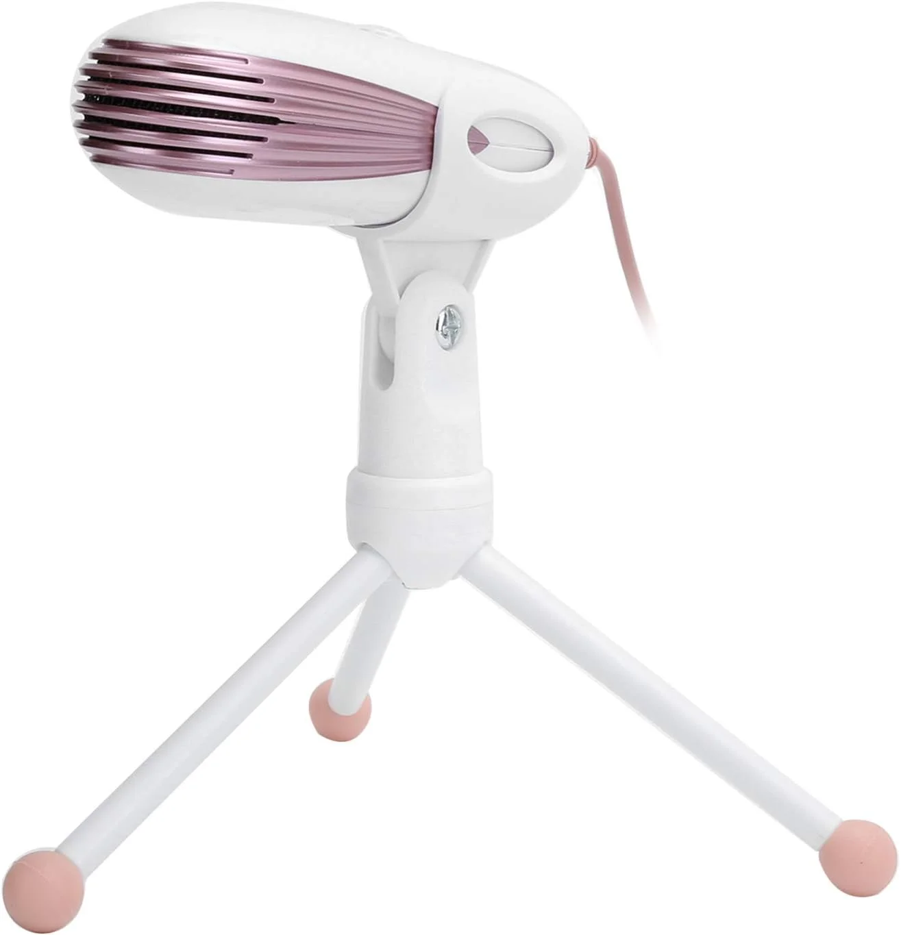 میکروفون ضبط صدا با پلاگین 3.5 میلی‌متری، میکروفون کاندنسر لپ‌تاپ با قابلیت تنظیم 180 درجه به همراه سه‌پایه رومیزی تاشو برای /OS X (صورتی)