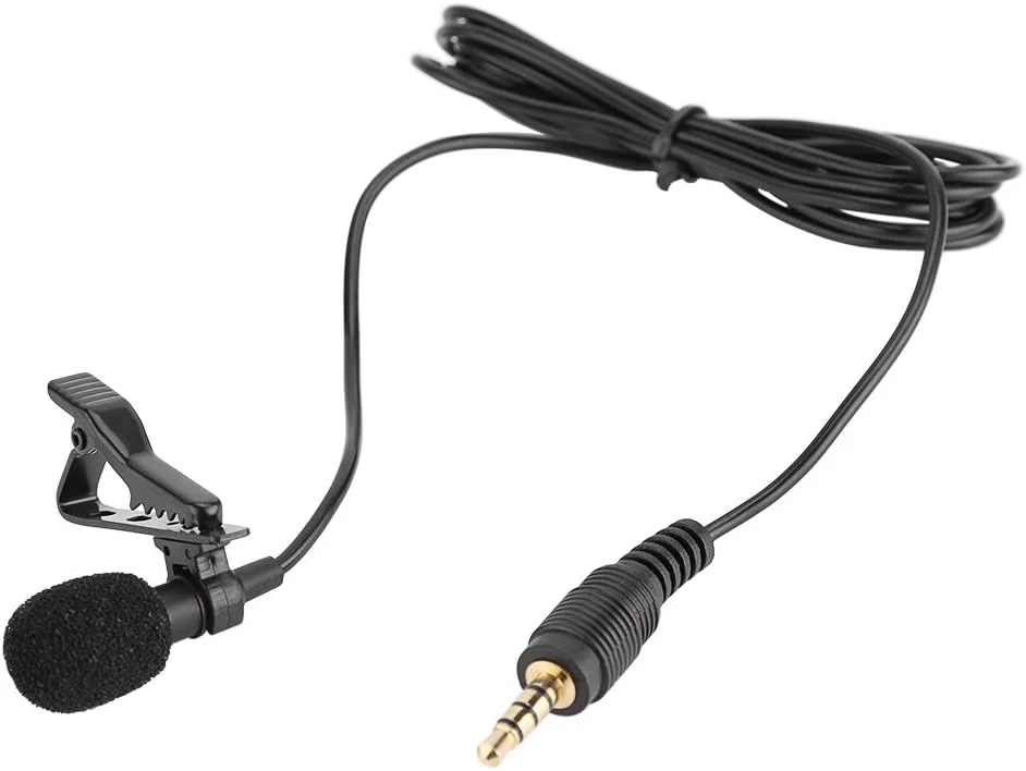 میکروفون یقه‌ای سیم دار، میکروفون کندانسور یقه ای با جک 3.5 میلی متری، میکروفون با نویز کم، مناسب برای ضبط صدا/تصویر