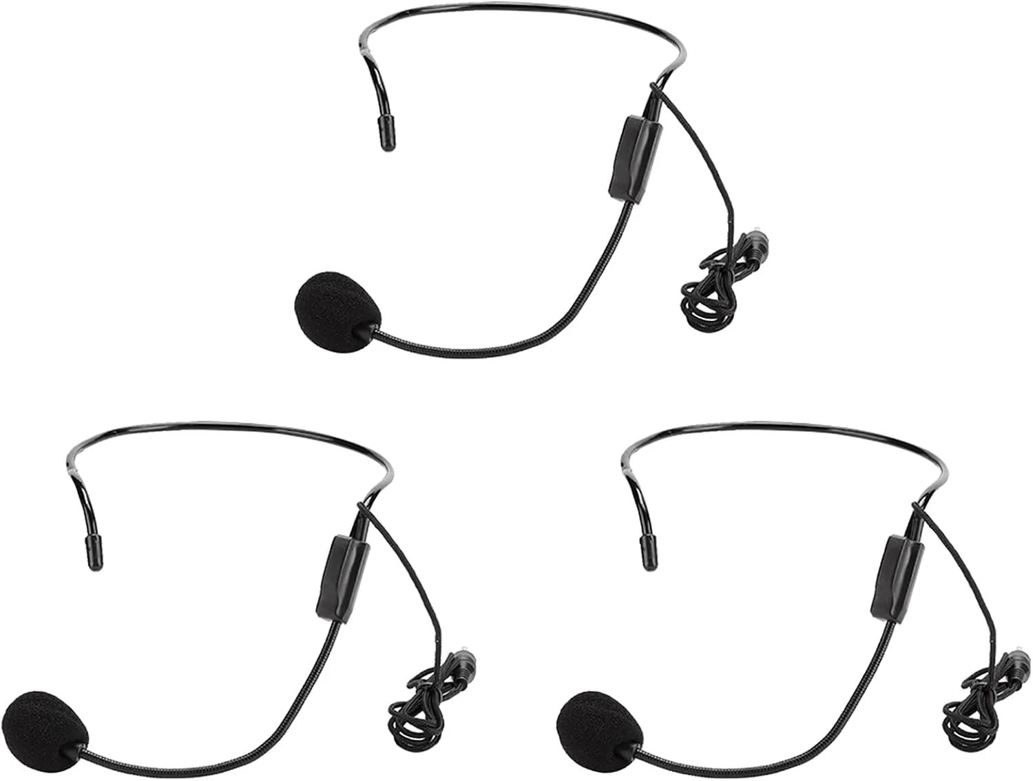 میکروفون هدست، 3 عدد میکروفون کندانسور سیمی با پلاگین پیچی 3.5 میلی متری برای راهنمای خرید، سخنرانی، تدریس، و غیره