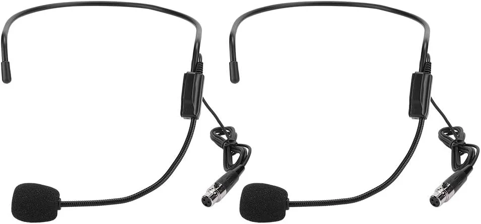 2 عدد میکروفون الکتریکی هدست، میکروفون مینی کندانسور صدا با کانکتور XLR 3pin TA3F، میکروفون تقویت کننده