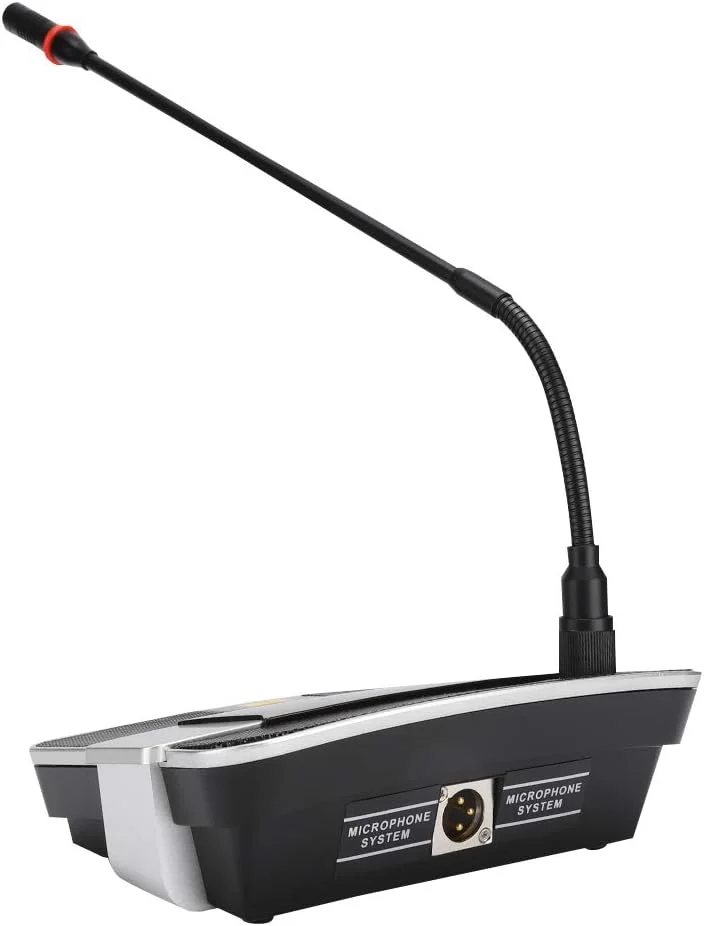 میکروفون کندانسر حرفه ای رومیزی قابل تنظیم یک جهته برای جلسات کنفرانس، سازگار با منبع تغذیه 48 ولت، هد فوق العاده یک جهته