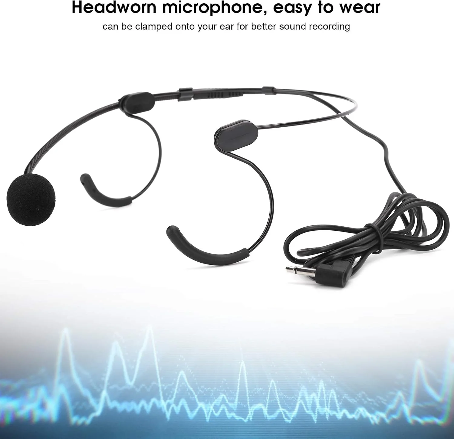 میکروفون کاندنسر هدست با قابلیت حذف نویز، میکروفون سبک وزن با پلاگ 3.5 میلی متری با پاسخ فرکانسی گسترده برای بلندگوی بی سیم، تدریس، مگافون، جلسه، کنفرانس