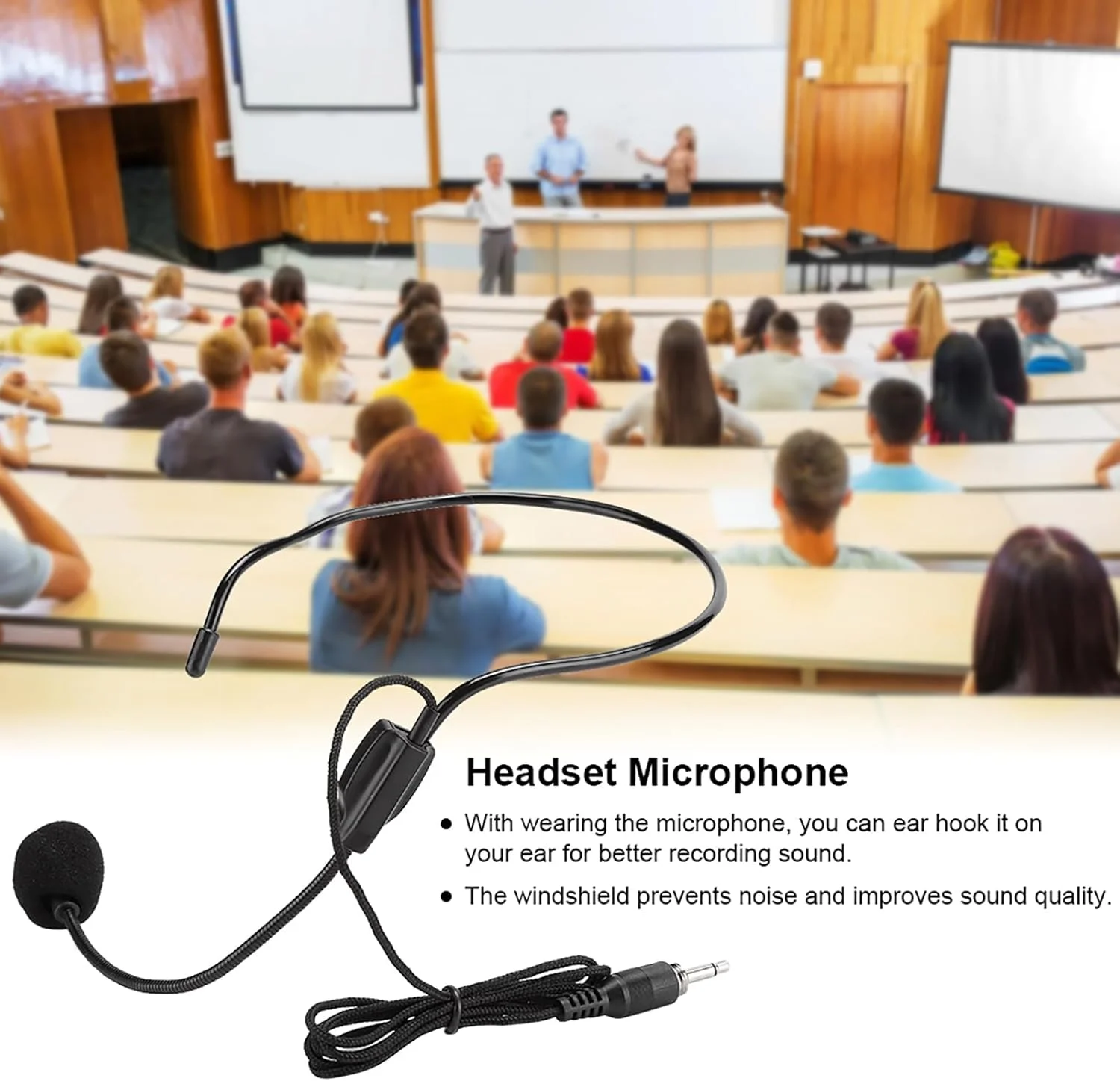 3 عدد میکروفون کاندنسر سیمی هدست، میکروفون رادیویی هدست با کیفیت صدای شفاف برای راهنمای خرید، تدریس، سخنرانی